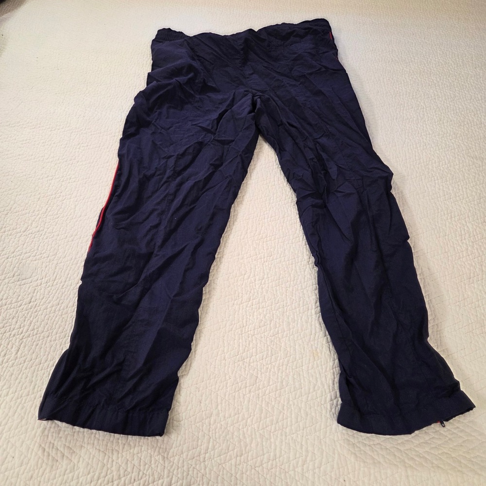 LizSport Vintage 90s Navy Blue Nylon Track Pants Red Stripe Mens Medium - Picture 4 of 4
